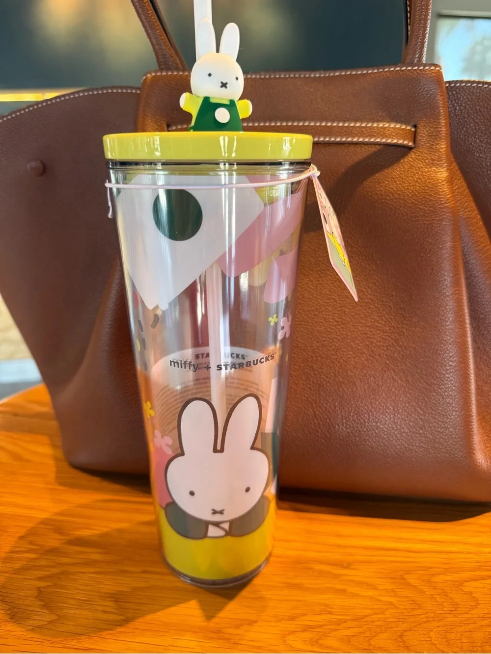 Starbucks x Miffy Yellow and Pink Clear Tumbler with Straw & Topper